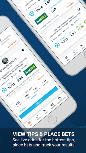 view and place tipsters bets in the app